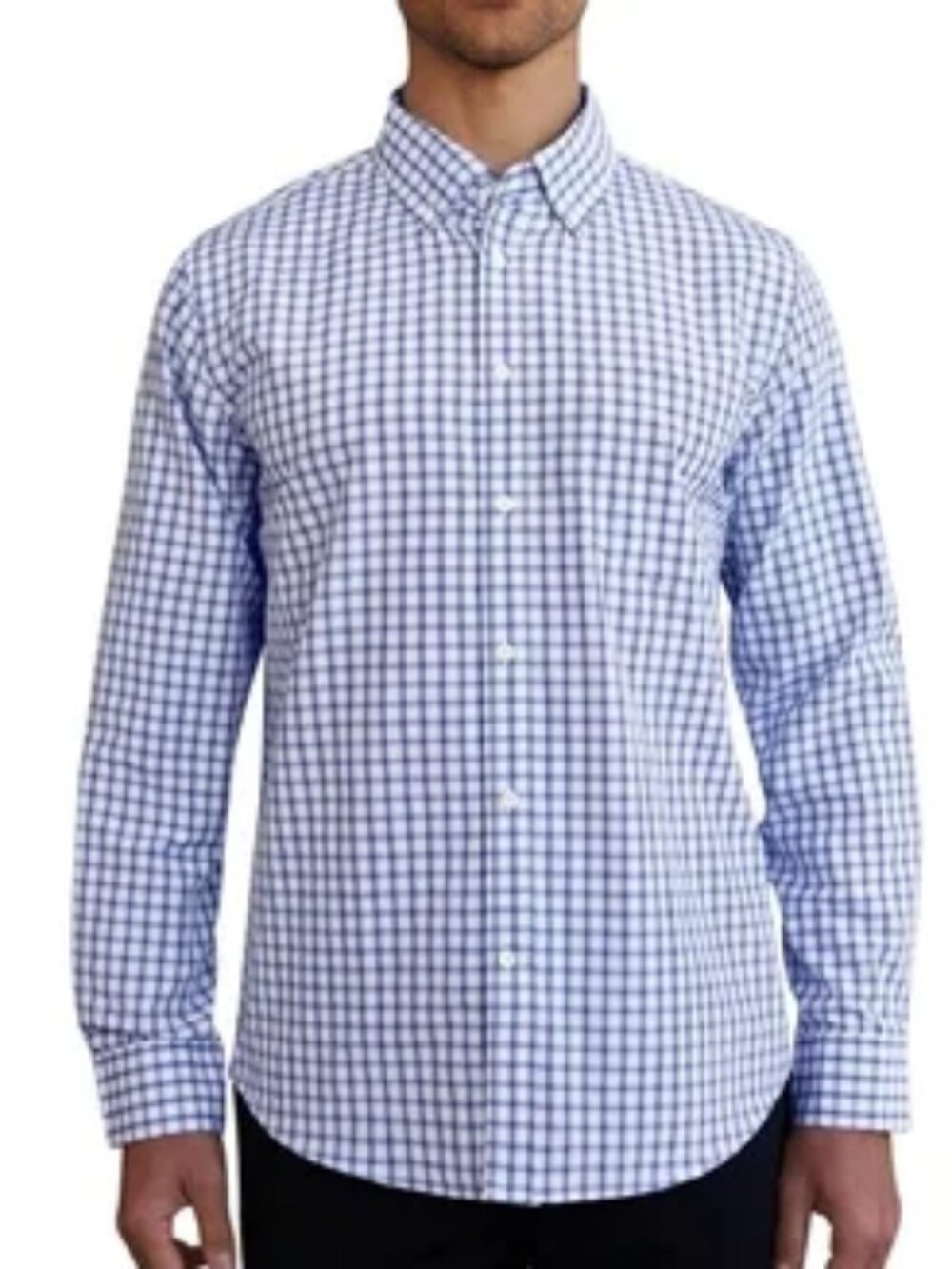 Croft & barrow Blue and White Gingham Non Iron Classic Dress Shirt
